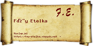 Fáy Etelka névjegykártya